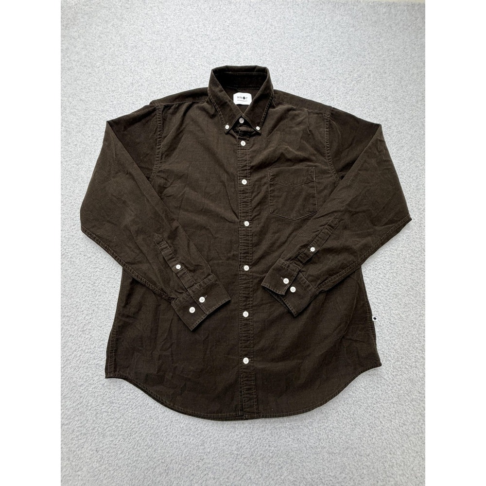 NN07 Shirt Mens Large Brown Corduroy Long Sleeve Button Down Casual Fall